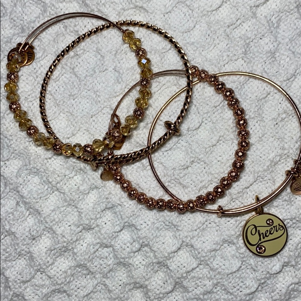 Rose gold Alex and Ani bundle